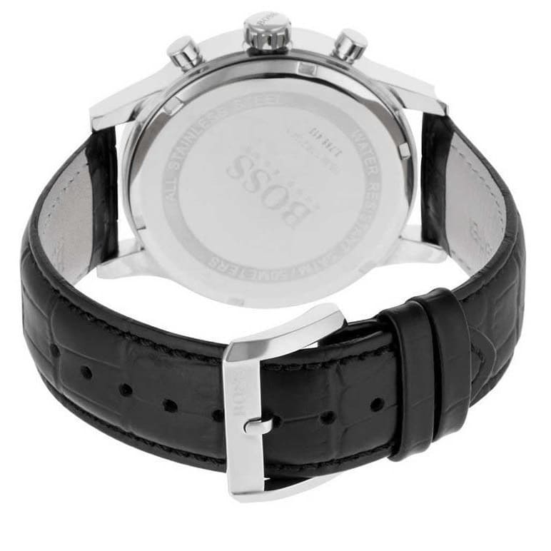 Hugo Boss Driver Chronograph Quartz Silver Dial Black Leather Strap Watch For Men - 1512880 Buy Now By Hugo Boss
