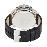 Diesel Mega Chief Chronograph Blue Dial Black Leather Strap Watch For Men - DZ4423 Buy Now By Diesel