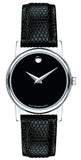 Movado Museum Black Dial Black Leather Strap Watch For Men - 2100002 Buy Now By Movado