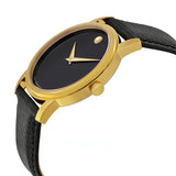 Movado Museum Black Dial Black Leather Strap Watch For Men - 2100005 Buy Now By Movado
