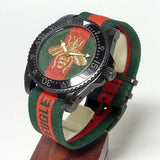 Gucci Dive Green & Red Dial Green & Red Nylon Strap Watch For Men - YA136216 Buy Now By Gucci