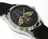 Gucci G Timeless Bee Black Dial Black Leather Strap Watch For Women - YA1264067 Buy Now By Gucci