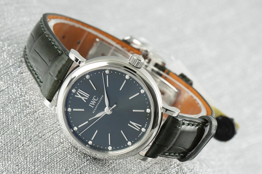 IWC Portofino Automatic Green Dial Green Leather Strap Watch for Women - IW357405 Buy Now By IWC