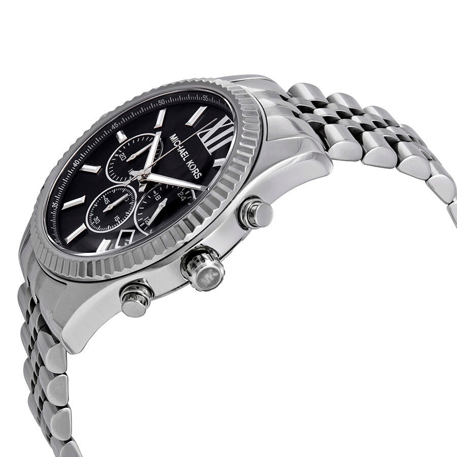 Michael Kors Lexington Chronograph Black Dial Black Steel Strap Watch For Men - MK8602 Buy Now By Michael Kors