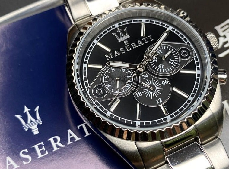 Maserati Competizione Chronograph Black Dial Silver Steel Strap Watch For Men - R8853100014 Buy Now By Maserati
