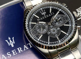 Maserati Competizione Chronograph Black Dial Silver Steel Strap Watch For Men - R8853100014 Buy Now By Maserati