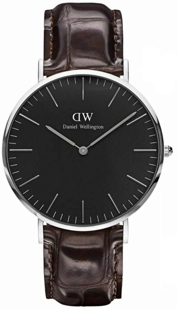 Daniel Wellington Classic York Black Dial Brown Leather Strap Watch For Men - DW00100134 Buy Now By Daniel Wellington