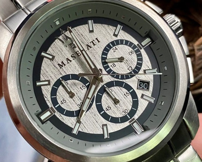 Maserati Successo Chronograph Silver Dial Silver Steel Strap Watch For Men - R8873621006 Buy Now By Maserati