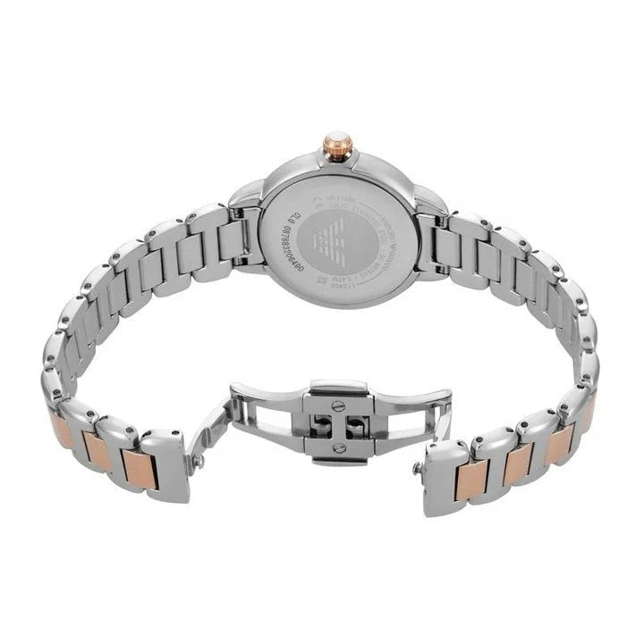 Emporio Armani Mia Three-Hand Analog Crystal Silver Dial Two Tone Steel Strap Watch For Women - AR11643 Buy Now By Emporio Armani