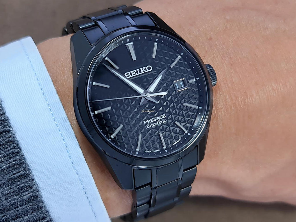 Seiko Presage Sharp Edged Series Black Dial Black Steel Strap Watch For Men - SPB229J1 Buy Now By Seiko