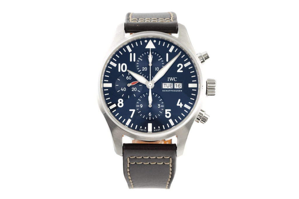 IWC Pilot’s Watch Chronograph Edition “Le Petit Prince” Blue Dial Brown Leather Strap Watch for Men - IW377714 Buy Now By IWC