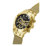Guess Continental Chronograph Black Dial Gold Mesh Strap Watch For Men - GW0582G2 Buy Now By Guess
