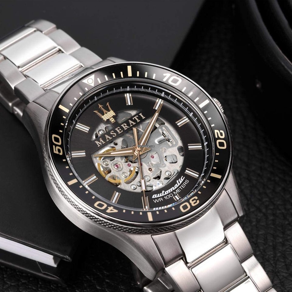 Maserati SFIDA Automatic Black Dial Silver Steel Strap Watch For Men - R8823140002 Buy Now By Maserati