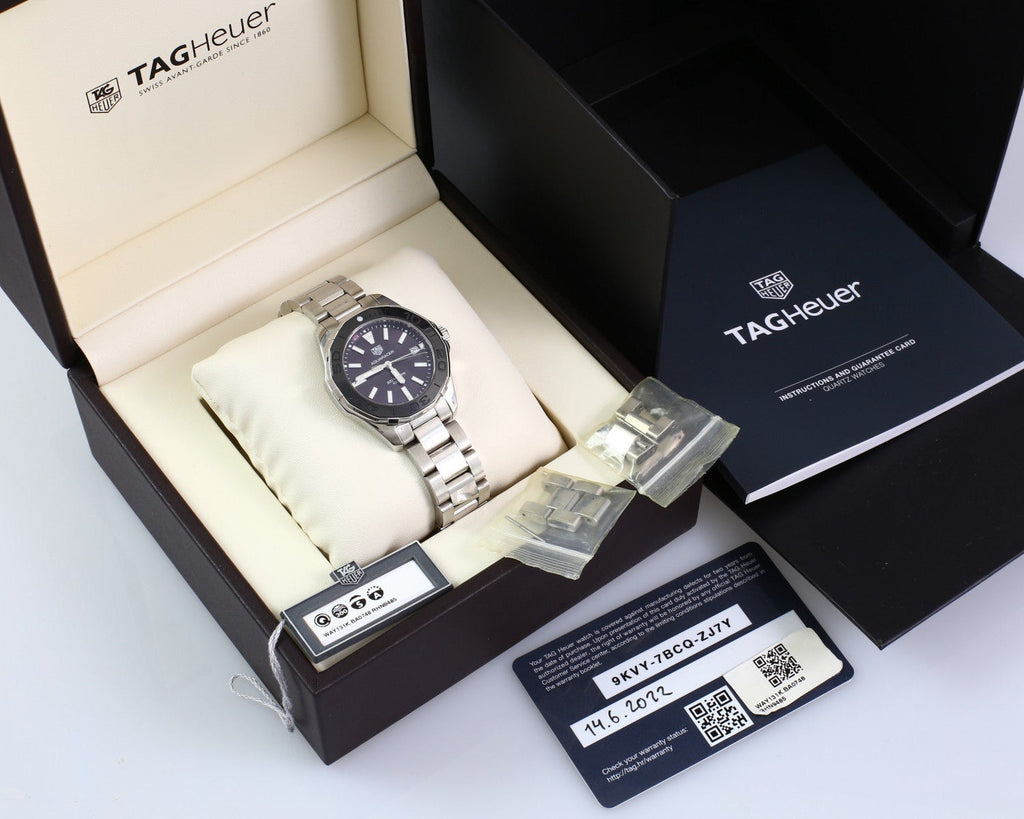 Tag Heuer Aquaracer Quartz Black Dial Silver Steel Strap Watch for Women - WAY131K.BA0748 Buy Now By Tag Heuer