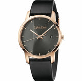 Calvin Klein City Quartz Grey Dial Black Leather Strap Watch for Men - K2G2G6C3 Buy Now By Calvin Klein