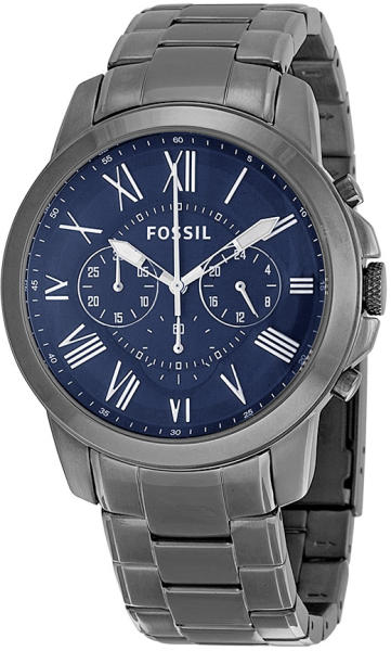 Fossil Grant Chronograph Blue Dial Grey Steel Strap Watch for Men - FS4831 Buy Now By Fossil