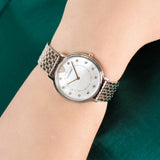 Emporio Armani Gianni T Bar Mother of Pearl Dial Two Tone Steel Strap Watch For Women - AR2508 Buy Now By Emporio Armani