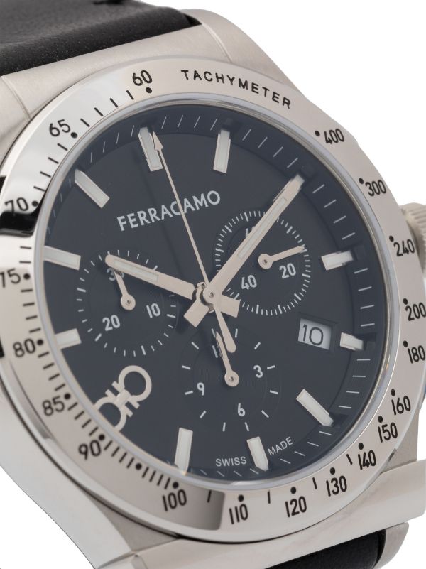 Salvatore Ferragamo 1927 Chrono Analog Black Dial Black Leather Strap Watch for Men - SFKZ00123 Buy Now By Salvatore Ferragamo