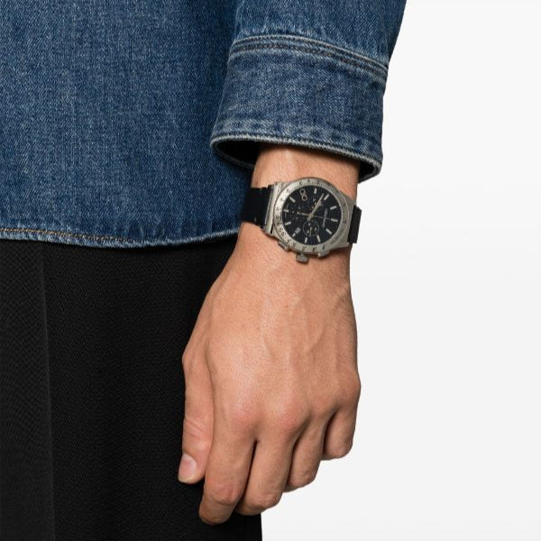 Salvatore Ferragamo 1927 Chrono Analog Black Dial Black Leather Strap Watch for Men - SFKZ00123 Buy Now By Salvatore Ferragamo