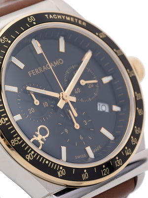 Salvatore Ferragamo 1927 Chrono Analog Black Dial Brown Leather Strap Watch for Men - SFKZ00323 Buy Now By Salvatore Ferragamo