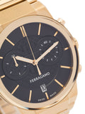 Salvatore Ferragamo Sapphire Chrono Black Dial Gold Steel Strap Watch for Men - SFME01323 Buy Now By Salvatore Ferragamo