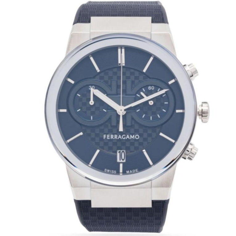 Salvatore Ferragamo Sapphire Chrono Blue Dial Blue Rubber Strap Watch for Men - SFME00923 Buy Now By Salvatore Ferragamo