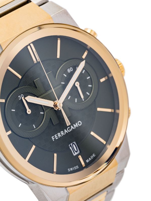 Salvatore Ferragamo Sapphire Chrono Green Dial Two Tone Steel Strap Watch for Men - SFME01223 Buy Now By Salvatore Ferragamo