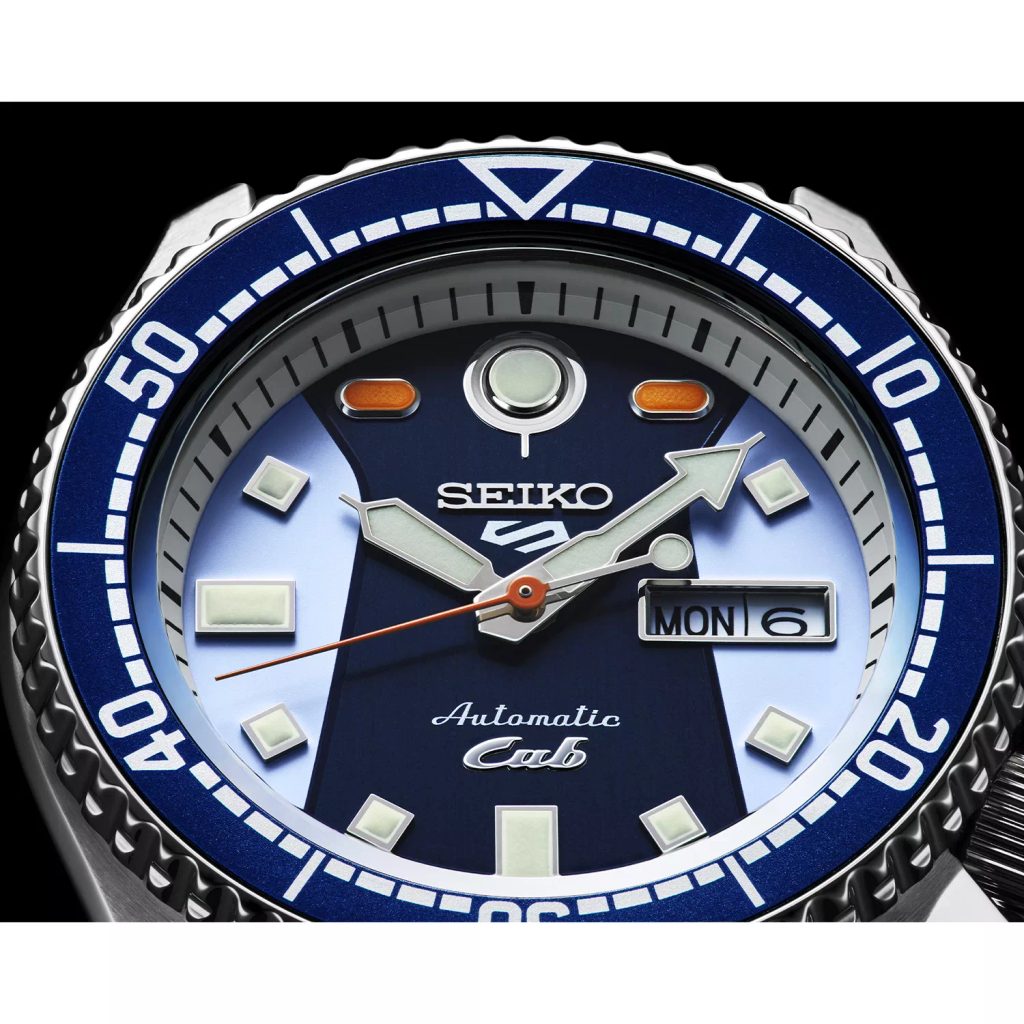 Seiko 5 Sports Honda Super Cub Limited Edition Blue Dial Two Tone NATO Strap Watch For Men - SRPK37K1 Buy Now By Seiko