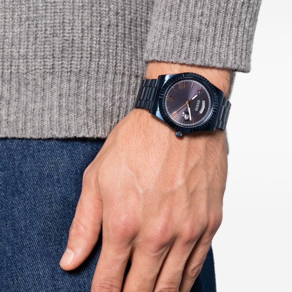 Guess Connoisseur Quartz Blue Dial Blue Steel Strap Watch For Men - GW0265G9 Buy Now By Guess