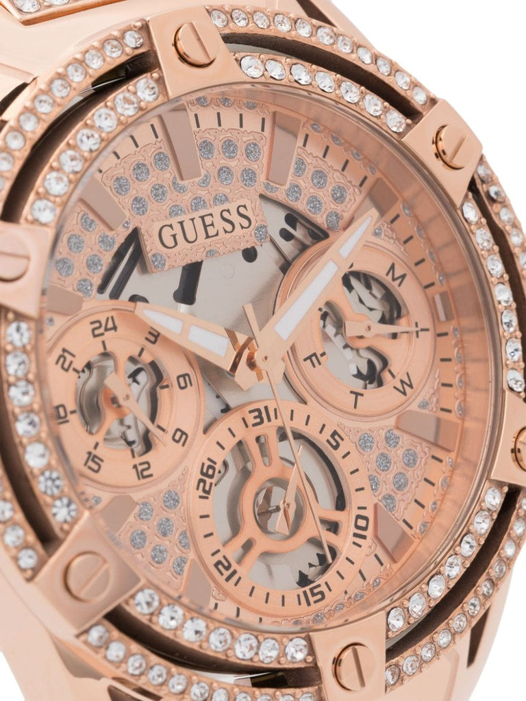 Guess Queen Multifunction Rose Gold Dial Rose Gold Steel Strap Watch For Women - GW0464L3 Buy Now By Guess