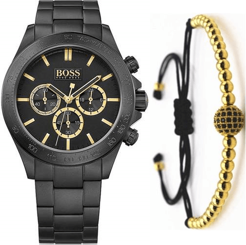 Hugo Boss Ikon Black Dial Black Steel Strap Watch for Men - 1513278 Buy Now By Hugo Boss