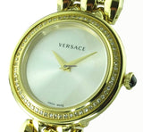 Versace V Flare Diamonds Silver Dial Gold Steel Strap Watch for Women - VEBN00918 Buy Now By Versace