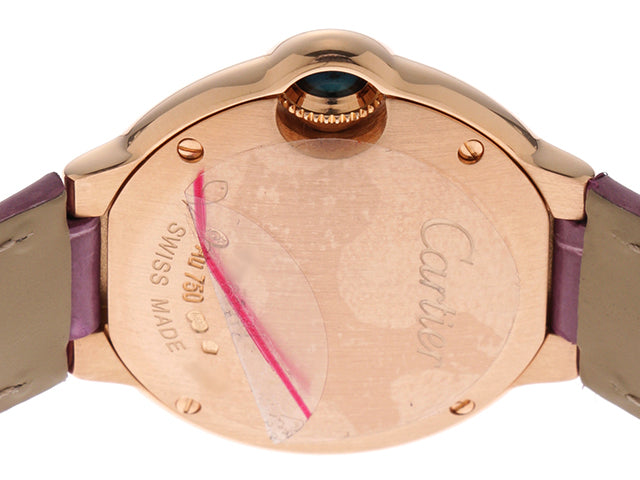Cartier Ballon Bleu Diamonds White Dial Pink Leather Strap Watch for Women - WE902050 Buy Now By Cartier