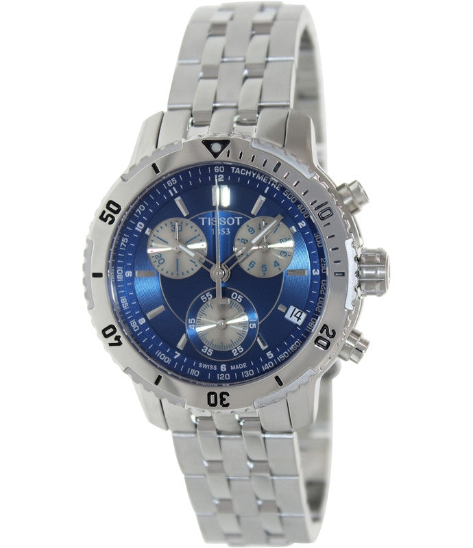 Tissot T Sport PRS 200 Chronograph Blue Dial Silver Steel Strap Watch For Men - T067.417.11.041.00 Buy Now By Tissot