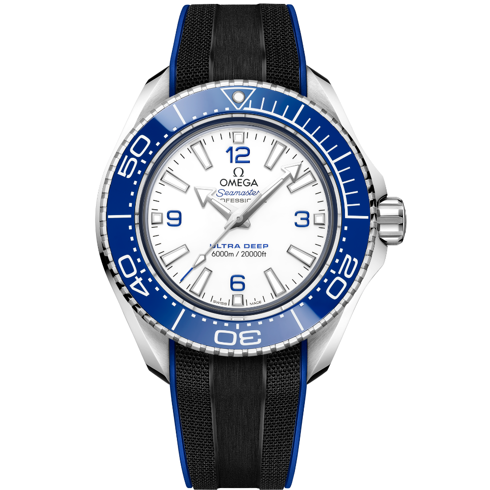 Omega Planet Ocean 6000M Co Axial Master Chronometer 45.5mm White Dial Black Rubber Strap Watch for Men - 21532462104001 Buy Now By Omega