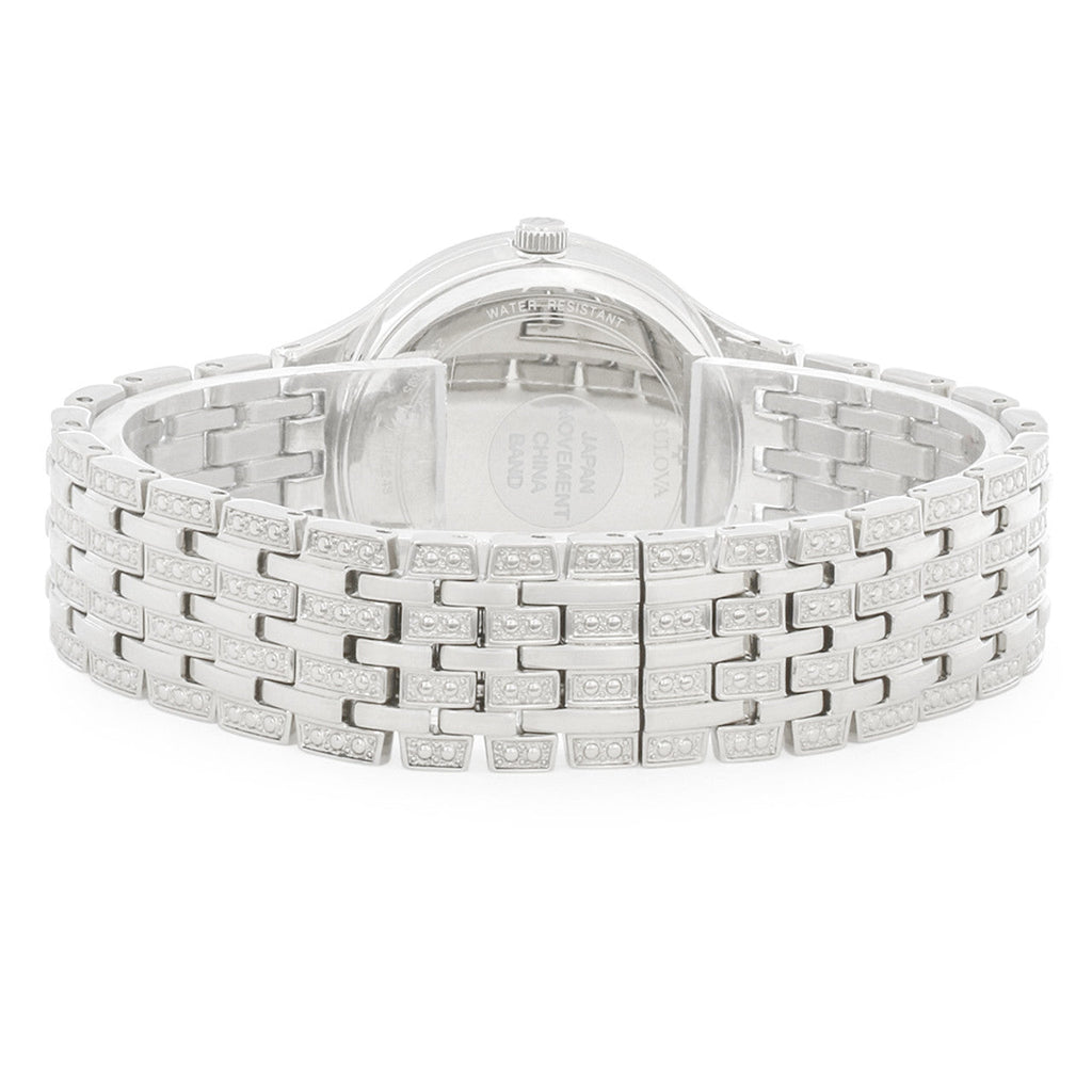 Bulova Crystal Collection Silver Dial Silver Steel Strap Watch for Women - 96L243 Buy Now By Bulova