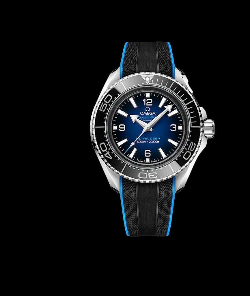 Omega Planet Ocean 6000M Co Axial Master Chronometer 45.5mm Blue Dial Black Rubber Strap Watch for Men - 21532462103001 Buy Now By Omega