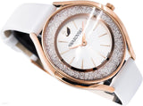Swarovski Crystalline Aura Silver Dial White Leather Strap Watch for Women - 5519453 Buy Now By Swarovski