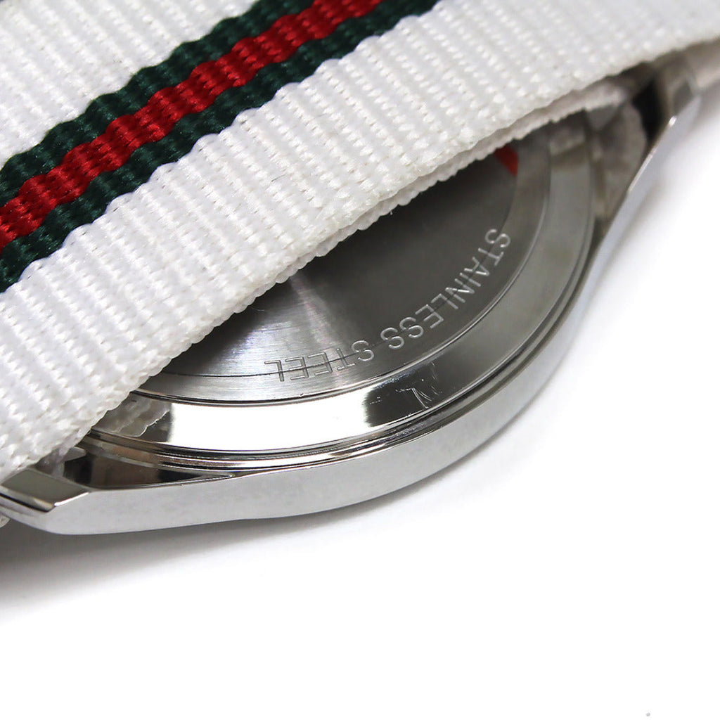 Gucci G Timeless Quartz White DIal White NATO Strap Watch For Men - YA126322 Buy Now By Gucci