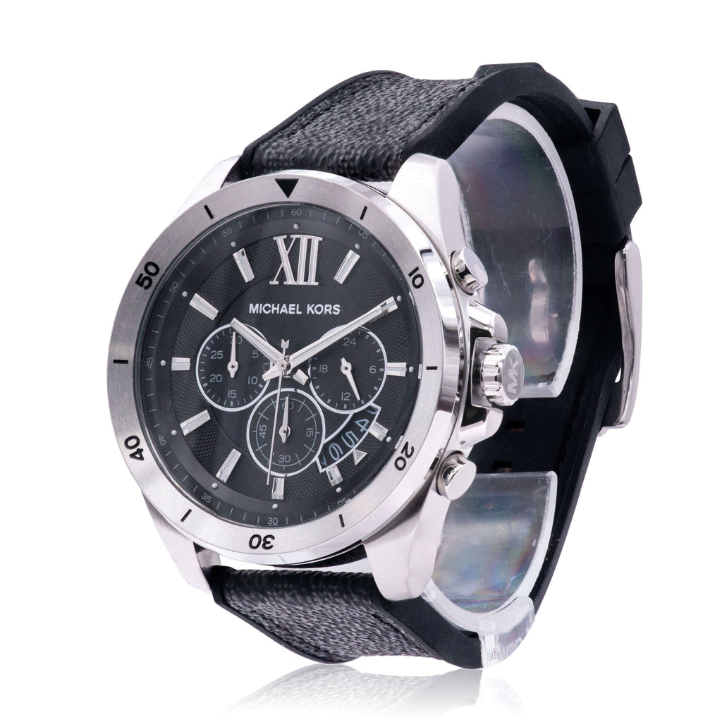Michael Kors Brecken Chronograph Black Dial Black Leather Strap Watch For Men - MK8850 Buy Now By Michael Kors