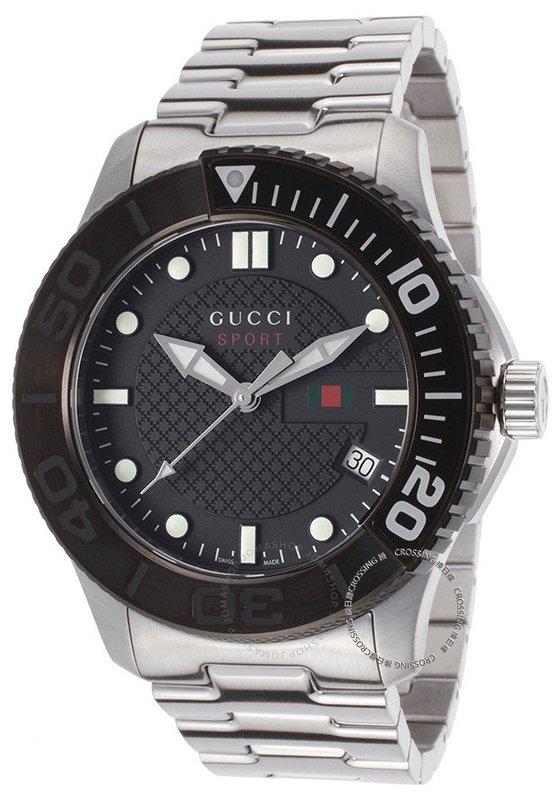 Gucci G Timeless Black Dial Silver Steel Strap Watch For Men - YA126249 Buy Now By Gucci