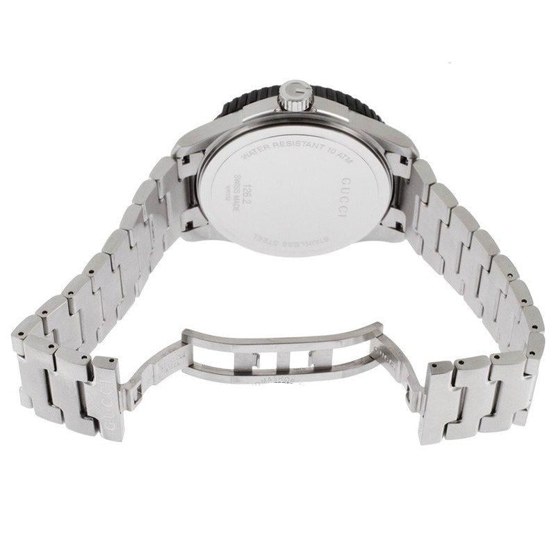 Gucci G Timeless Black Dial Silver Steel Strap Watch For Men - YA126249 Buy Now By Gucci