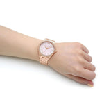 Michael Kors Layton Three Hand Pink Dial Rose Gold Steel Strap Watch For Women - MK6848 Buy Now By Michael Kors