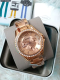 Fossil Riley Multifunction Rose Gold Dial Rose Gold Steel Strap Watch for Women - ES2811 Buy Now By Fossil