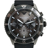 Emporio Armani Diver Chronograph Black Dial Black Silicon Strap Watch For Men - AR11515 Buy Now By Emporio Armani