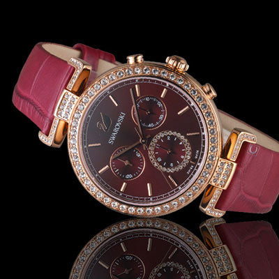 Swarovski Era Journey Red Dial Red Leather Strap Watch for Women - 5416701 Buy Now By Swarovski