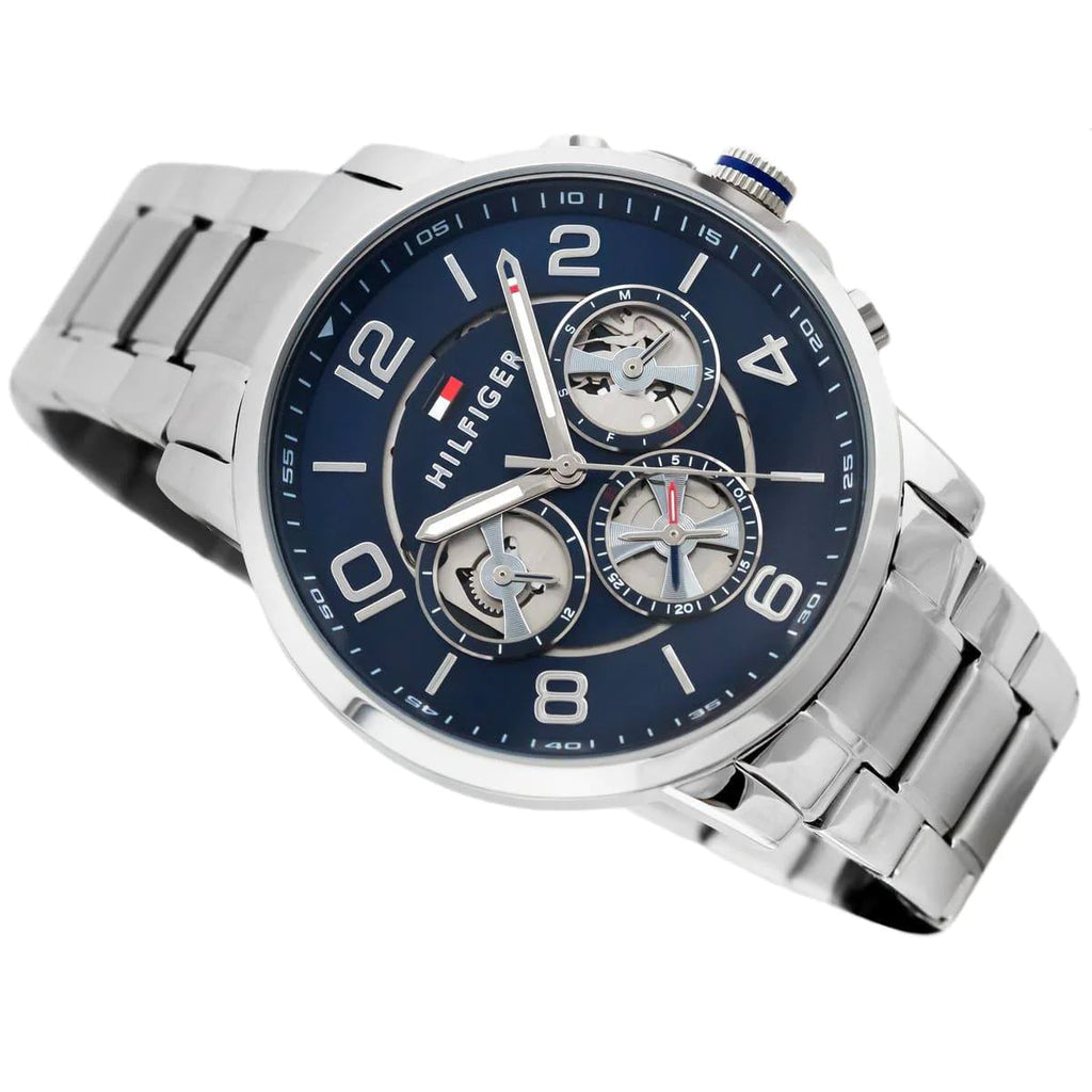 Tommy Hilfiger Keagan Blue Dial Silver Steel Strap Watch for Men - 1791293 Buy Now By Tommy Hilfiger