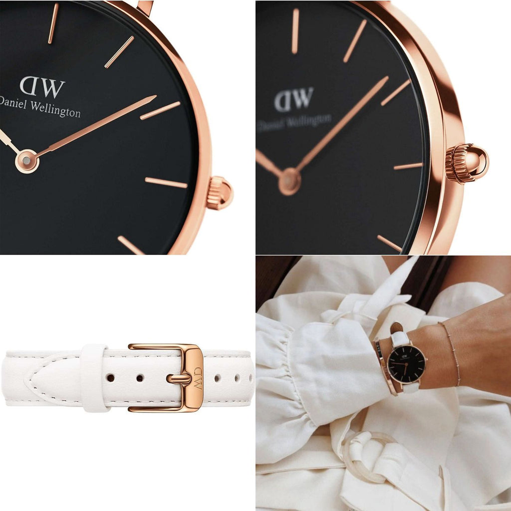 Daniel Wellington Classic Petite Bondi Black Dial White Leather Strap Watch For Women - DW00100283 Buy Now By Daniel Wellington