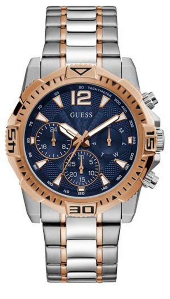 Guess Commander Chronograph Blue Dial Two Tone Steel Strap Watch for Men - GW0056G5 Buy Now By Guess