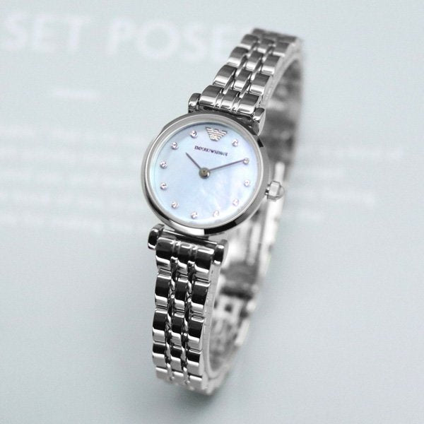 Emporio Armani Gianni Blue Dial Silver Steel Strap Watch For Women - AR1961 Buy Now By Emporio Armani